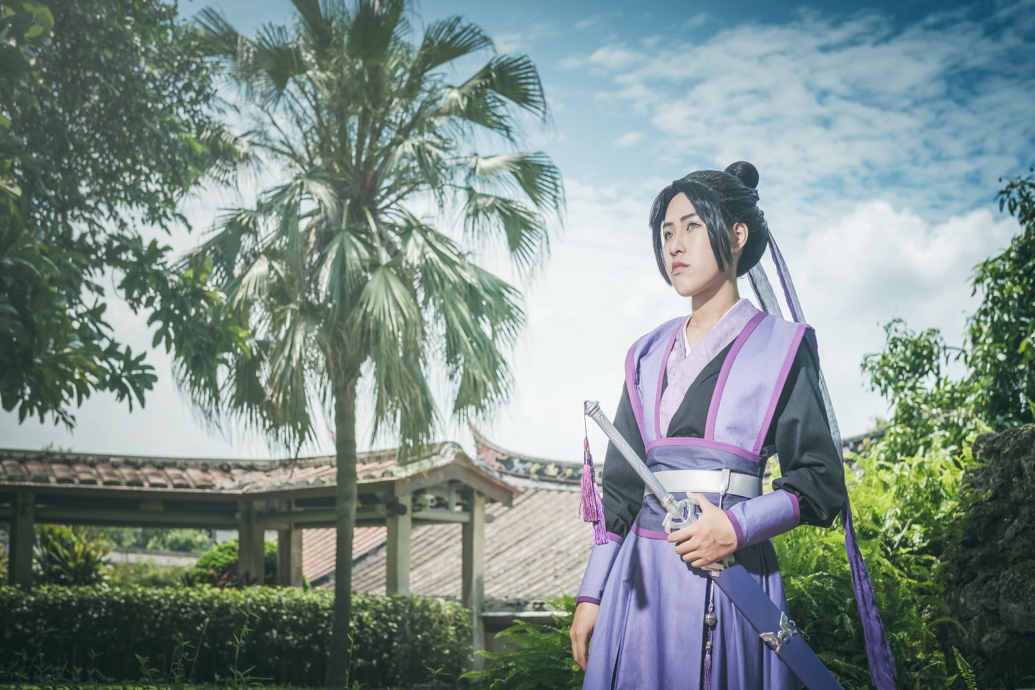 Q⑥7 公式 魔道祖師 江澄 少年 コスプレ 武器 鞭 剣 ウィッグ 靴｜コスプレ 